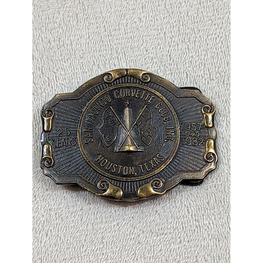 Vintage‎ San Jacinto Corvette Club Houston Texas 25 Years Belt Buckle 1957-1982